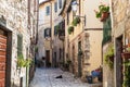 Street of Montefioralle, Tuscany, Spain Royalty Free Stock Photo