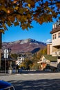 Street with mountain view, Kolasin, Montenegro, 28 October 2025 Royalty Free Stock Photo