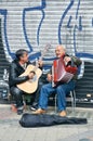 18-11-2012 Madrid, Spain - Street Music Duo: Accordion and Guitar Royalty Free Stock Photo