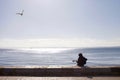 Guitarist playing in the sunrise in Lisbon