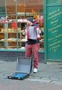 Street musician with accordian