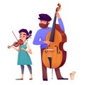 Street musician band people vector illustration