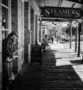 street musician in Old Sacramento