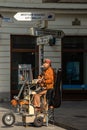 Street musician playing in Bratislava