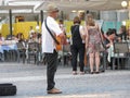 Street musician playing guitar on Plaza Mayor, Madrid Royalty Free Stock Photo