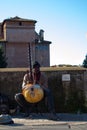 Street musician playing guitar in Rome, Italy Royalty Free Stock Photo