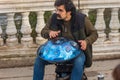 Street Musician Playing a Handpan - Percussion Instrument Royalty Free Stock Photo