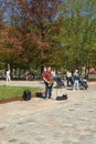 Street musician saxophonist playing at Kants island Royalty Free Stock Photo