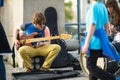 Street musicians in the center of city. Royalty Free Stock Photo