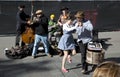 Street musicians and dancers Royalty Free Stock Photo