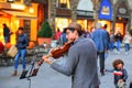 Street musicians entertaining tourists in Florence