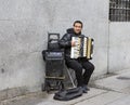 Madrid, Spain, Street musician on the street in Madrid. Royalty Free Stock Photo