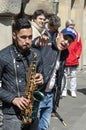 Street musicians make music, MÃÂ¼nster, Germany