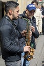 Street musicians make music, MÃÂ¼nster, Germany