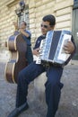 Street musicians outside the Palace of the Popes, Avignon, France
