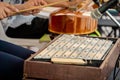 Street musicians play authentic Asian musical instruments