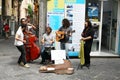 Street musicians in Sorrento side street. Royalty Free Stock Photo