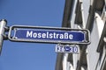 Street name Moselstrasse at the enamel sign Royalty Free Stock Photo