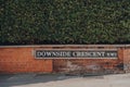 Street name sign on Downside Crescent, Belsize park, London, UK