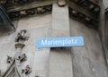 street name sign of the main square of Munich in Germany called Royalty Free Stock Photo