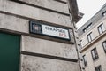 Street name sign on a side of a building on Cheapside in the City of London, UK. Royalty Free Stock Photo
