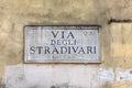 Street name via degli stradivari- engl: street of Stradivari - painted at the wall in Rome