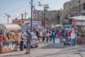 Street near the ancient walls of the old Akko, the coastal city of four religions in Israel. The sights that any tourist should Royalty Free Stock Photo