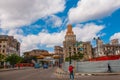 Street near the Capitolio Nacional, El Capitolio. Chinese gate on a public road. Havana. Cuba