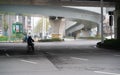 Street nearly empty during first day of the lockdown of the city to prevent coronavirus epidemic in Wuhan China