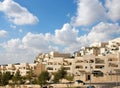 Street of new apartment buildings under blue cloud Royalty Free Stock Photo