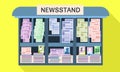 Street newsstand icon, flat style