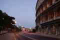 street next to colosseum rome evening Royalty Free Stock Photo