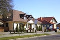 Street in Nieborow village . Poland