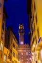 Street Night Palazzo Vecchio Florence Italy Royalty Free Stock Photo