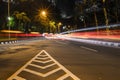 Street night photography slow shutter from SCBD Jakarta Royalty Free Stock Photo