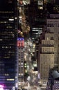 Street by night aerial view Manhattan NYC Royalty Free Stock Photo