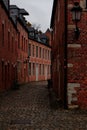 Street medieval House, Great Beguinage, Groot Begijnhof, Leuven, Belgium Royalty Free Stock Photo