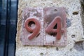 The street number. number 94