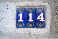 street number number 114 Royalty Free Stock Photo