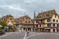 Street in Obermai, Alsace, France Royalty Free Stock Photo