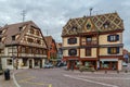 Street in Obermai, Alsace, France Royalty Free Stock Photo