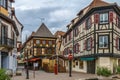 Street in Obermai, Alsace, France Royalty Free Stock Photo