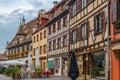 Street in Obermai, Alsace, France Royalty Free Stock Photo