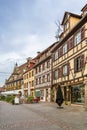 Street in Obernai, Alsace, France Royalty Free Stock Photo