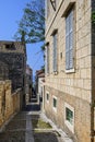 Street in an old adriatic island town Royalty Free Stock Photo