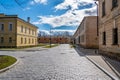 Street with old buildings in Dauvavpils Royalty Free Stock Photo