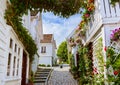 Street in old centre of Stavanger - Norway Royalty Free Stock Photo