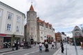 Street of the old Danish town of Aalborg, Denmark