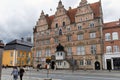 Street of the old Danish town of Aalborg, Denmark