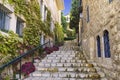 Street in the old district of the Mishkenot Shaananim of Jerusalem Royalty Free Stock Photo